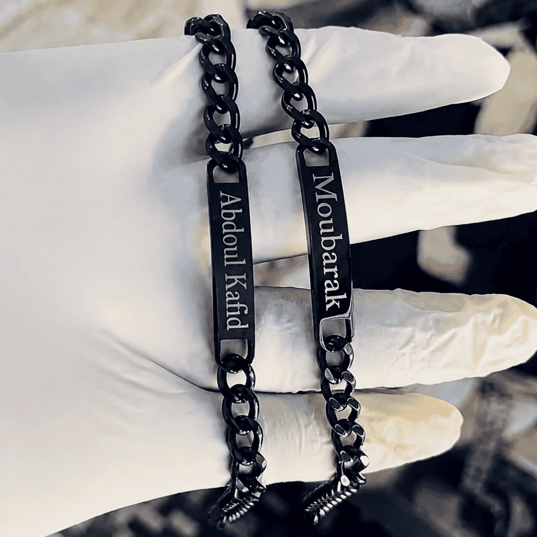 BONDA SHOP Bracelets Noirs Personnalisés 🖤🔗