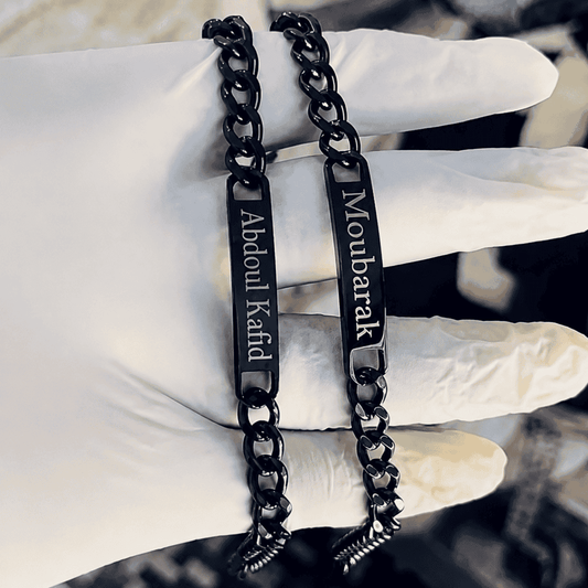 BONDA SHOP Bracelets Noirs Personnalisés 🖤🔗